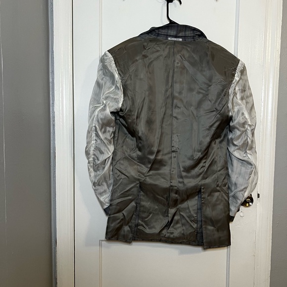 Canali Gray and Blue Checkered Blazer - Picture 7 of 8